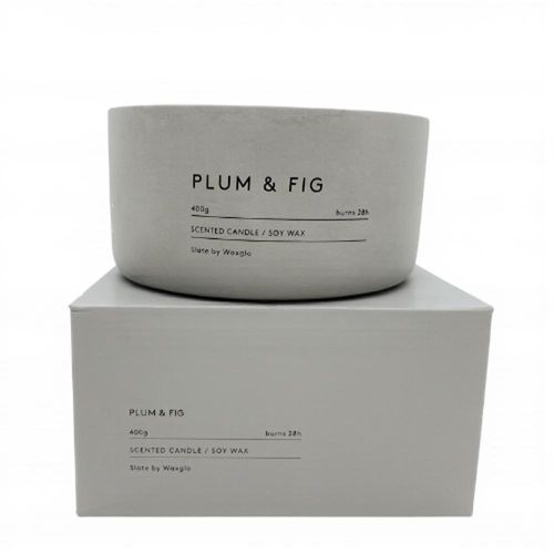 400g Soy Wax Candle In Slate Vessel -plu
