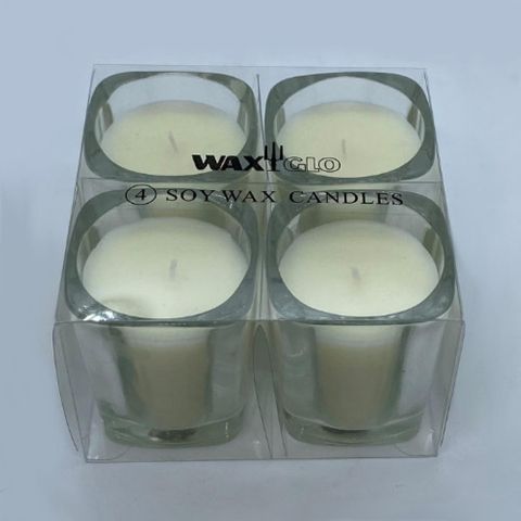 Soy Wax Glass Jar Candle (4 Pack) -cream