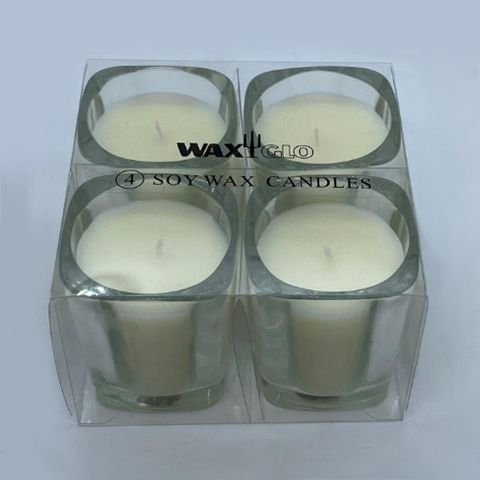 Soy Wax Glass Jar Candle (4 Pack) -cream