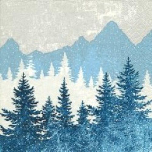 Luncheon -forest Silhouette Blue