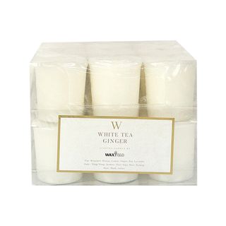 50mm Scented Votive Candle (18pk) -white Tea And Ginger