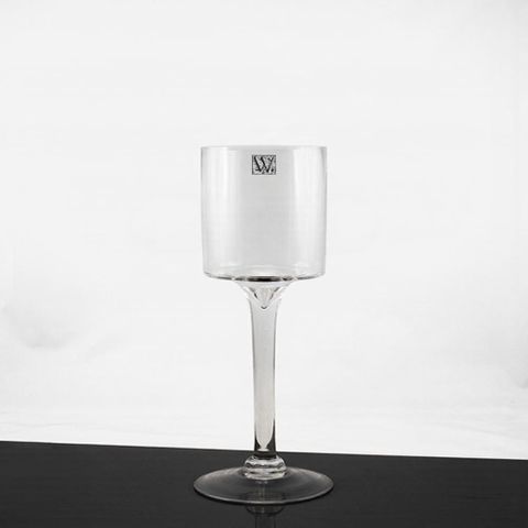 Glass Vase / Hurricane On Stem 400x100mm