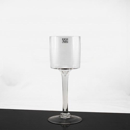 Glass Vase / Hurricane On Stem 400x100mm