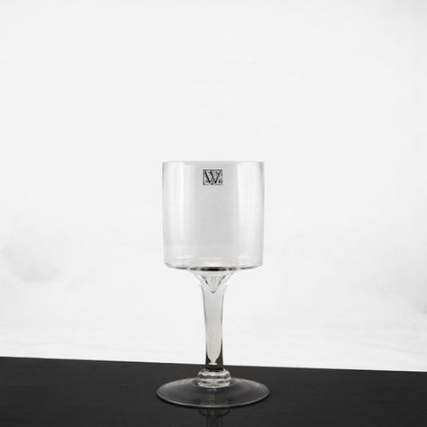 Glass Vase / Hurricane On Stem 350x100mm