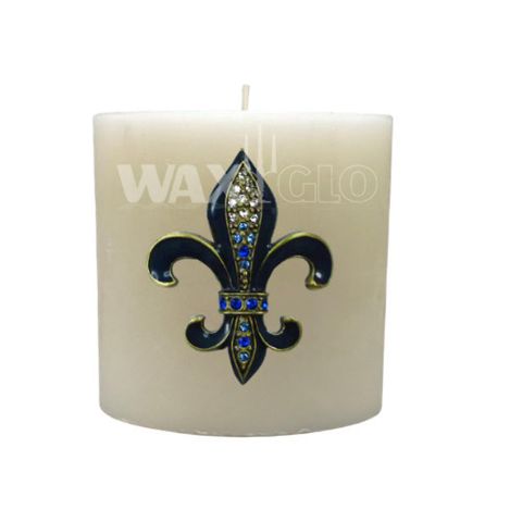 Metal Fleur De Lis Candle Pin -blue