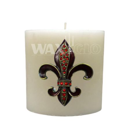 Metal Fleur De Lis Candle Pin -red