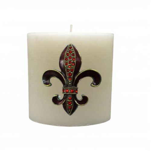 Metal Fleur De Lis Candle Pin -red