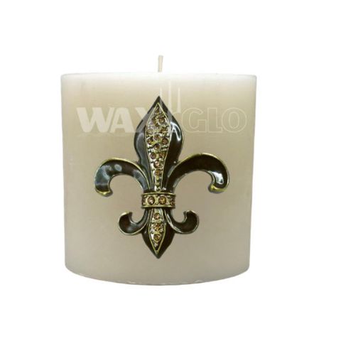 Metal Fleur De Lis Candle Pin -brown