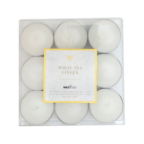 W Scented Range 4 Hour Tealights (9pk) -white Tea And Ginger
