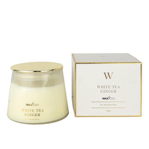 260g Jar Candle W-scented -white Tea And Ginger