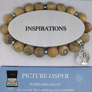 Matte Kiwi Charm Bracelet 10mm Bead -pic