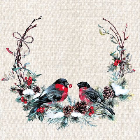 Luncheon - Birds In Wreath