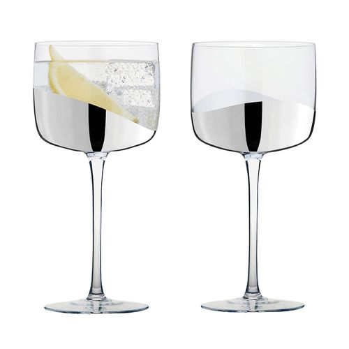 Asd Wave Gin Glasses Silver (set 2)
