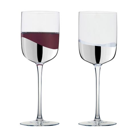 Asd Wave Wine Glasses Silver (set 2)