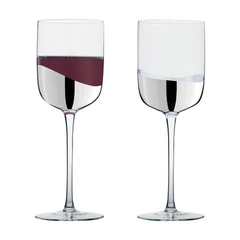 Asd Wave Wine Glasses Silver (set 2)