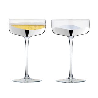 Wave Silver Champagne Saucer (set 2)