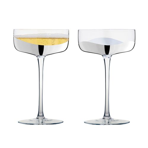 Asd Wave Silver Champagne Saucer (set 2)