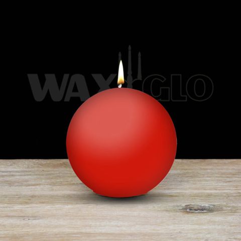 80mm Dia Ball Candle - Red