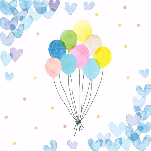 Luncheon - Hearts Balloons