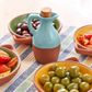Sintra Glazed Terracotta Oil Drizzler - Duck Egg
