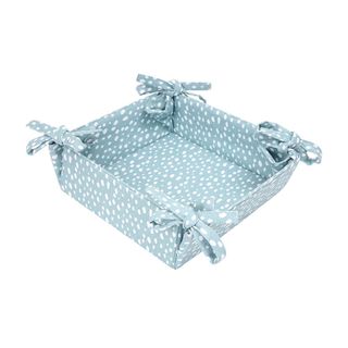 Sintra Recycled Cotton Spotted Bread Basket - Duck Egg