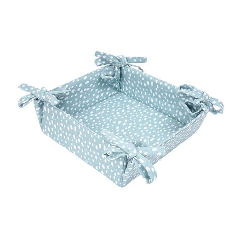 Sintra Recycled Cotton Spotted Bread Basket - Duck Egg