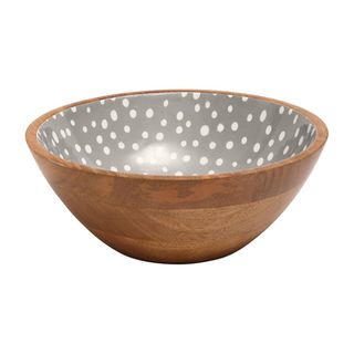 Sintra Mango Wood Spotted Salad Bowl - Stone