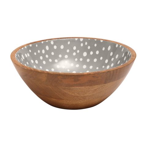 Sintra Mango Wood Spotted Salad Bowl - Stone