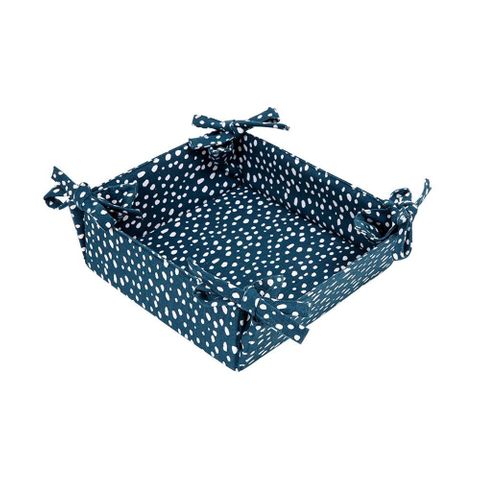 Sintra Recycled Cotton Spotted Bread Basket - Ink Blue