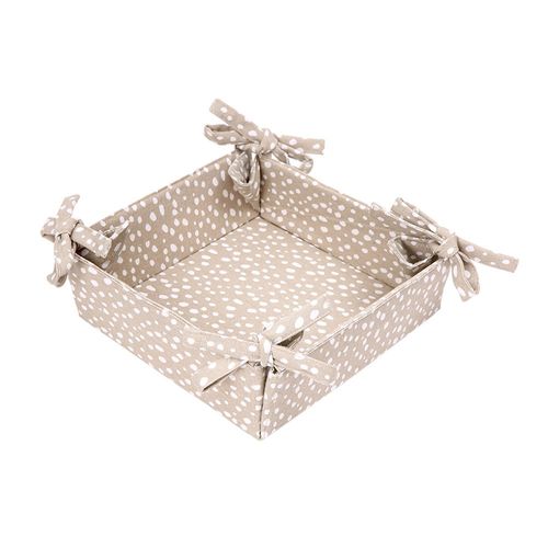 Sintra Recycled Cotton Spotted Bread Basket - Stone