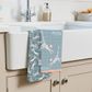 Meow Recycled Cotton Set Of 2 Tea Towels - Blue