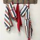 Striped Recycled Cotton Double Oven Gloves - Red