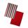 Striped Recycled Cotton Set Of 2 Tea Towels - Red