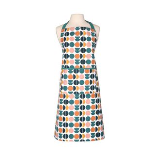 Retro Spot Recycled Cotton Adult Apron - Teal