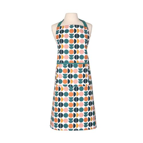 Retro Spot Recycled Cotton Adult Apron - Teal