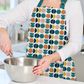 Retro Spot Recycled Cotton Adult Apron - Teal