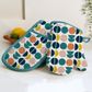 Retro Spot Recycled Cotton Double Oven Gloves - Teal