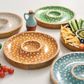 Sintra Mango Wood Spotted Chip And Dip Bowl  - Ochre