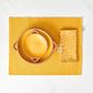 Sintra Recycled Cotton Spotted Napkin And Placemat Set - Ochre