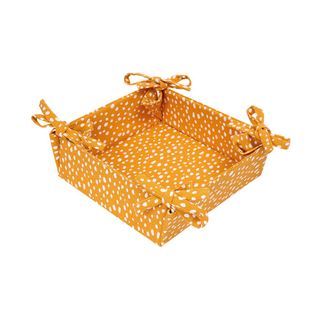 Sintra Recycled Cotton Spotted Bread Basket - Ochre