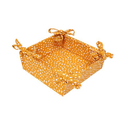 Sintra Recycled Cotton Spotted Bread Basket - Ochre