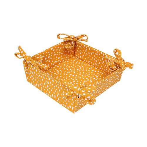 Sintra Recycled Cotton Spotted Bread Basket - Ochre