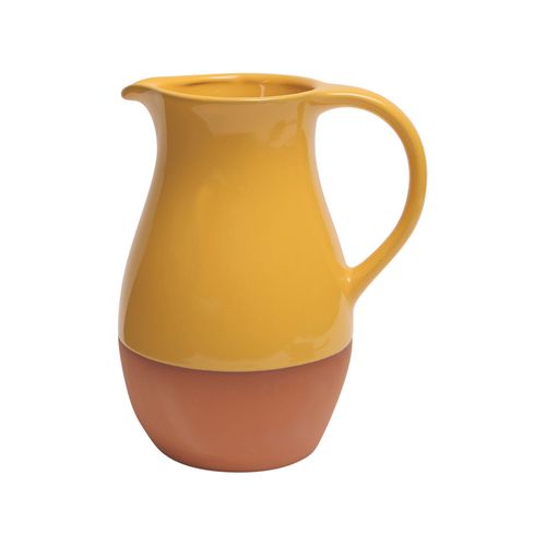 Sintra Glazed Terracotta Jug - Ochre