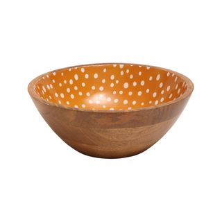 Sintra Mango Wood Spotted Salad Bowl - Ochre