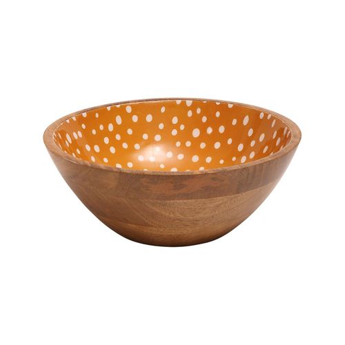 Sintra Mango Wood Spotted Salad Bowl - Ochre