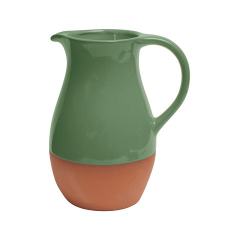 Dexam Sintra Glazed Terracotta Jug Green