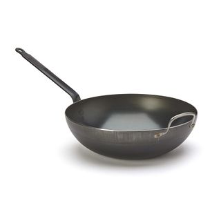 Wok With Handle Steel Blue Carbon 32