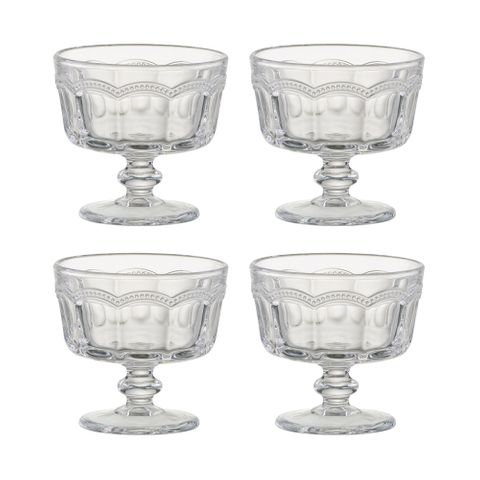 Set Of 4 Pearl Ridge Mini Trifle Bowls