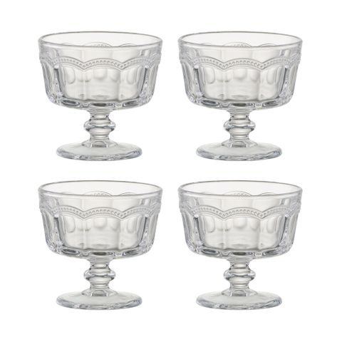 Set Of 4 Pearl Ridge Mini Trifle Bowls