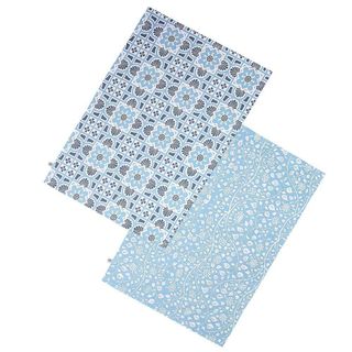 Gertrude Jekyll Organic Cotton Set Of 2 Tea Towels - Blue